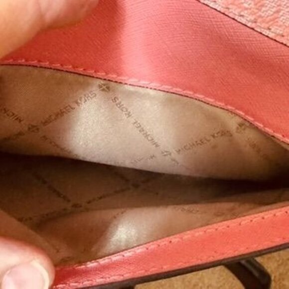 MICHAEL KORS Jet Set East West Large Logo Crossbody Bag Chain Grapefruit Pink - Picture 9 of 14